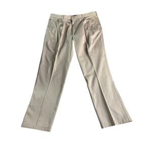 Wrangler Riata Mens Khaki Chino Pants 42x32 100% Cotton Pleated Western Casual